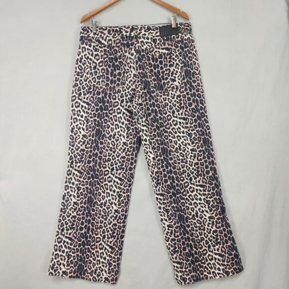 Pacsun Wide Leg Baggy Leopard Print Denim Pants Women's 31 Pacific Sunwear New - Picture 2 of 9